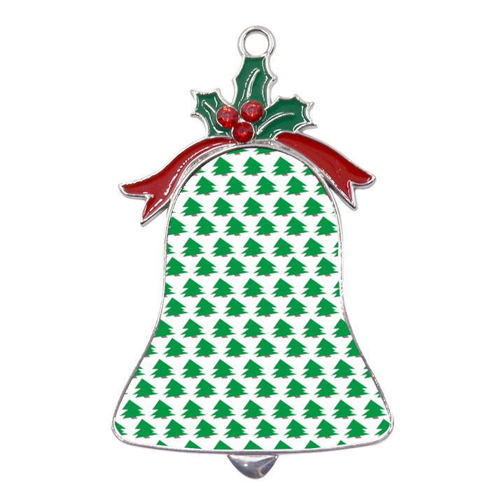 Christmas-tree-tree-holidays Metal Holly Leaf Bell Ornament