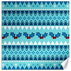 Blue Christmas Vintage Ethnic Seamless Pattern Canvas 16  X 16  by Amaryn4rt