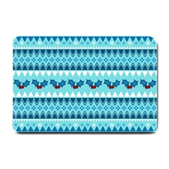 Blue Christmas Vintage Ethnic Seamless Pattern Small Doormat by Amaryn4rt