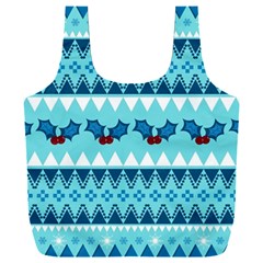 Blue Christmas Vintage Ethnic Seamless Pattern Full Print Recycle Bag (xxxl) by Amaryn4rt