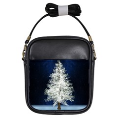 Tree Pine White Starlight Night Winter Christmas Girls Sling Bag by Amaryn4rt