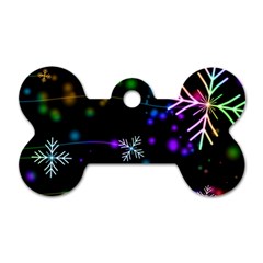 Snowflakes Snow Winter Christmas Dog Tag Bone (one Side) by Amaryn4rt