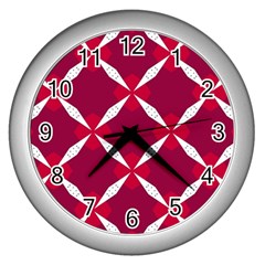 Christmas-background-wallpaper Wall Clock (Silver)