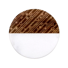 Christmas-paper-star-texture     - Classic Marble Wood Coaster (round) 
