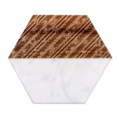 Christmas-paper-star-texture     - Marble Wood Coaster (hexagon) 