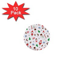 Christmas Shading Pattern 1  Mini Buttons (10 Pack)  by Amaryn4rt