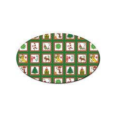 Christmas-paper-christmas-pattern Sticker Oval (100 pack)