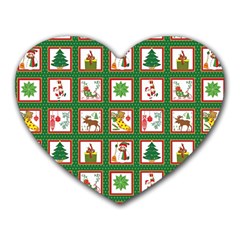 Christmas-paper-christmas-pattern Heart Mousepad