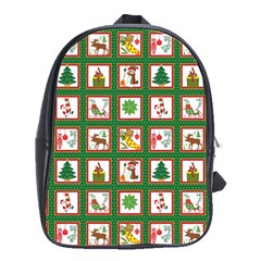 Christmas-paper-christmas-pattern School Bag (Large)