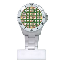 Christmas-paper-christmas-pattern Plastic Nurses Watch