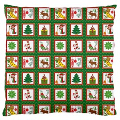 Christmas-paper-christmas-pattern Large Premium Plush Fleece Cushion Case (One Side)