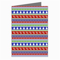 Christmas-color-stripes Pattern Greeting Cards (pkg Of 8) by Amaryn4rt