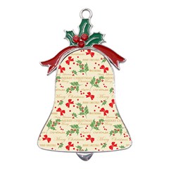 Christmas-paper-scrapbooking-- Metal Holly Leaf Bell Ornament