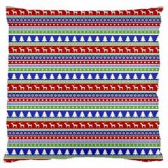 Christmas-color-stripes Pattern Large Cushion Case (two Sides) by Amaryn4rt