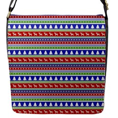 Christmas-color-stripes Pattern Flap Closure Messenger Bag (s) by Amaryn4rt