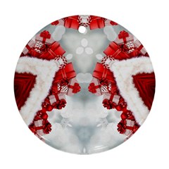 Christmas-background-tile-gifts Ornament (round) by Amaryn4rt