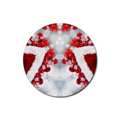 Christmas-background-tile-gifts Rubber Round Coaster (4 Pack) by Amaryn4rt