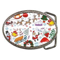 Christmas Theme Decor Illustration Pattern Belt Buckles by Amaryn4rt