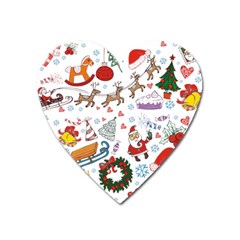 Christmas Theme Decor Illustration Pattern Heart Magnet by Amaryn4rt