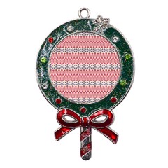 Christmas-pattern-background-green-decorative-star-snow Metal X mas Lollipop With Crystal Ornament by Amaryn4rt