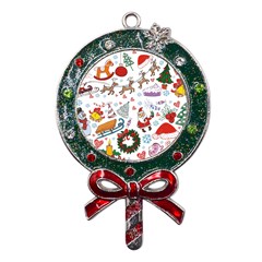 Christmas Theme Decor Illustration Pattern Metal X mas Lollipop With Crystal Ornament by Amaryn4rt