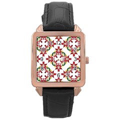 Christmas-wallpaper-background Rose Gold Leather Watch  by Amaryn4rt