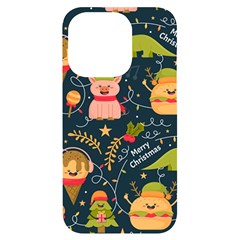 Colorful-funny-christmas-pattern Merry Christmas Xmas Iphone 14 Pro Black Uv Print Case by Amaryn4rt