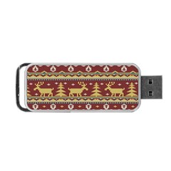 Beautiful-knitted-christmas-pattern Xmas Portable Usb Flash (two Sides) by Amaryn4rt