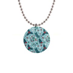 Seamless-pattern-with-berries-leaves 1  Button Necklace by Amaryn4rt