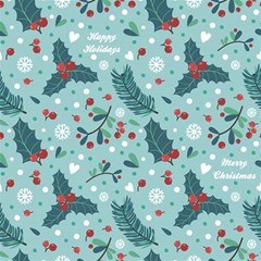 Seamless-pattern-with-berries-leaves Play Mat (square) by Amaryn4rt