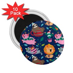 Funny-animal Christmas-pattern 2 25  Magnets (10 Pack)  by Amaryn4rt