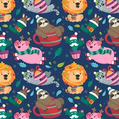 Funny-animal Christmas-pattern Play Mat (square) by Amaryn4rt