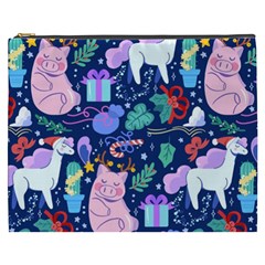 Colorful-funny-christmas-pattern Pig Animal Cosmetic Bag (xxxl) by Amaryn4rt