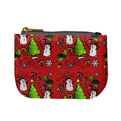 Santa Snowman Gift Holiday Christmas Cartoon Mini Coin Purse by Amaryn4rt