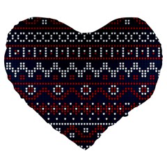 Christmas-concept-with-knitted-pattern Large 19  Premium Heart Shape Cushions by Amaryn4rt