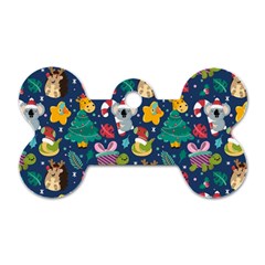 Colorful-funny-christmas-pattern  --- Dog Tag Bone (two Sides) by Amaryn4rt