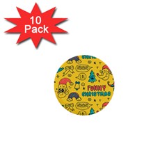 Colorful-funny-christmas-pattern Cool Ho Ho Ho Lol 1  Mini Buttons (10 Pack)  by Amaryn4rt
