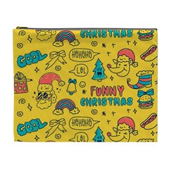 Colorful-funny-christmas-pattern Cool Ho Ho Ho Lol Cosmetic Bag (xl) by Amaryn4rt