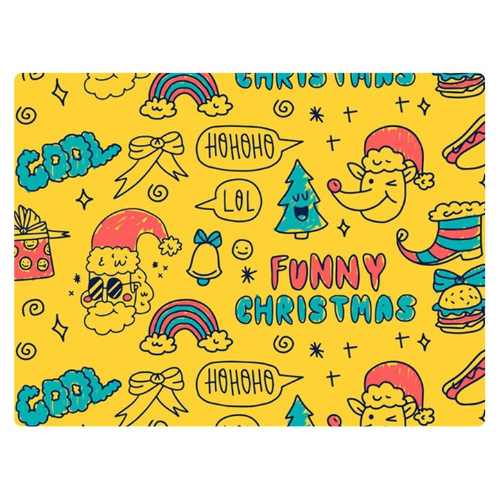 Colorful-funny-christmas-pattern Cool Ho Ho Ho Lol Two Sides Premium Plush Fleece Blanket (Extra Small)