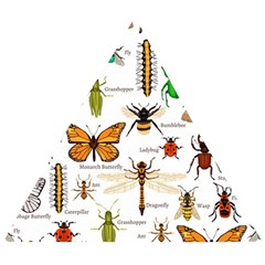 Insects-seamless-pattern Wooden Puzzle Triangle by Amaryn4rt