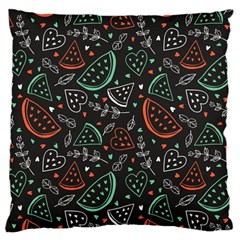 Seamless-vector-pattern-with-watermelons-mint -- Large Cushion Case (two Sides) by Amaryn4rt