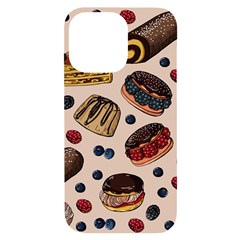 Seamless-pattern-with-sweet-cakes-berries Iphone 14 Pro Max Black Uv Print Case by Amaryn4rt