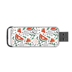 Seamless-vector-pattern-with-watermelons-mint Portable Usb Flash (one Side) by Amaryn4rt