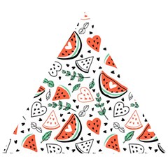 Seamless-vector-pattern-with-watermelons-mint Wooden Puzzle Triangle by Amaryn4rt