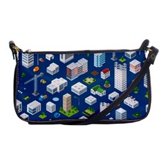 Isometric-seamless-pattern-megapolis Shoulder Clutch Bag by Amaryn4rt