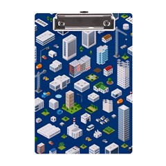 Isometric-seamless-pattern-megapolis A5 Acrylic Clipboard by Amaryn4rt