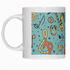Seamless-pattern-musical-instruments-notes-headphones-player White Mug by Amaryn4rt