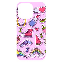 Fashion-patch-set Iphone 14 Pro Max Black Uv Print Case by Amaryn4rt