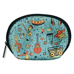 Seamless-pattern-musical-instruments-notes-headphones-player Accessory Pouch (medium) by Amaryn4rt