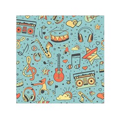 Seamless-pattern-musical-instruments-notes-headphones-player Square Satin Scarf (30  X 30 ) by Amaryn4rt